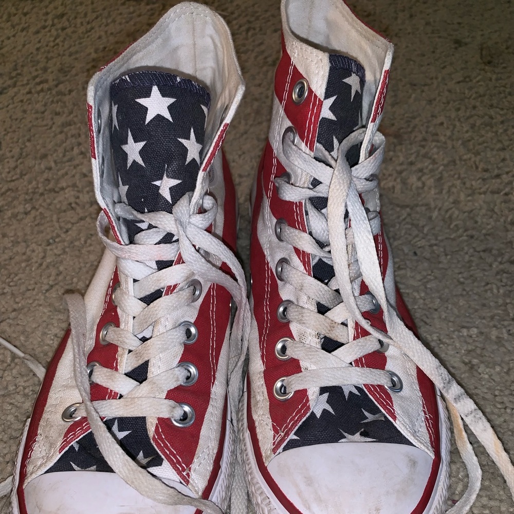 American flag high-top converse